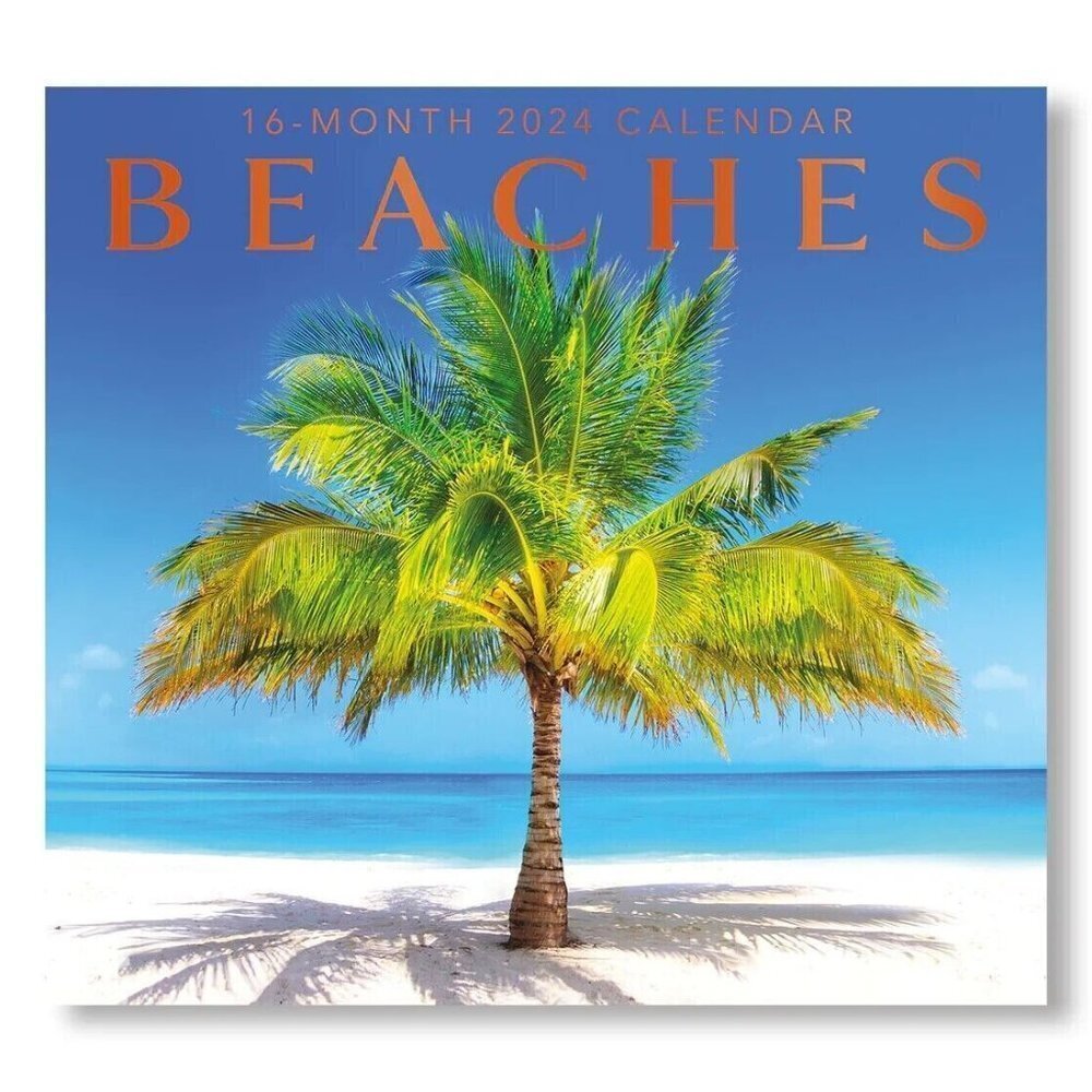 Calendar 2024 Tropical Beaches 16 Months Full Size Wall Calendar Gift 12 X 22 In